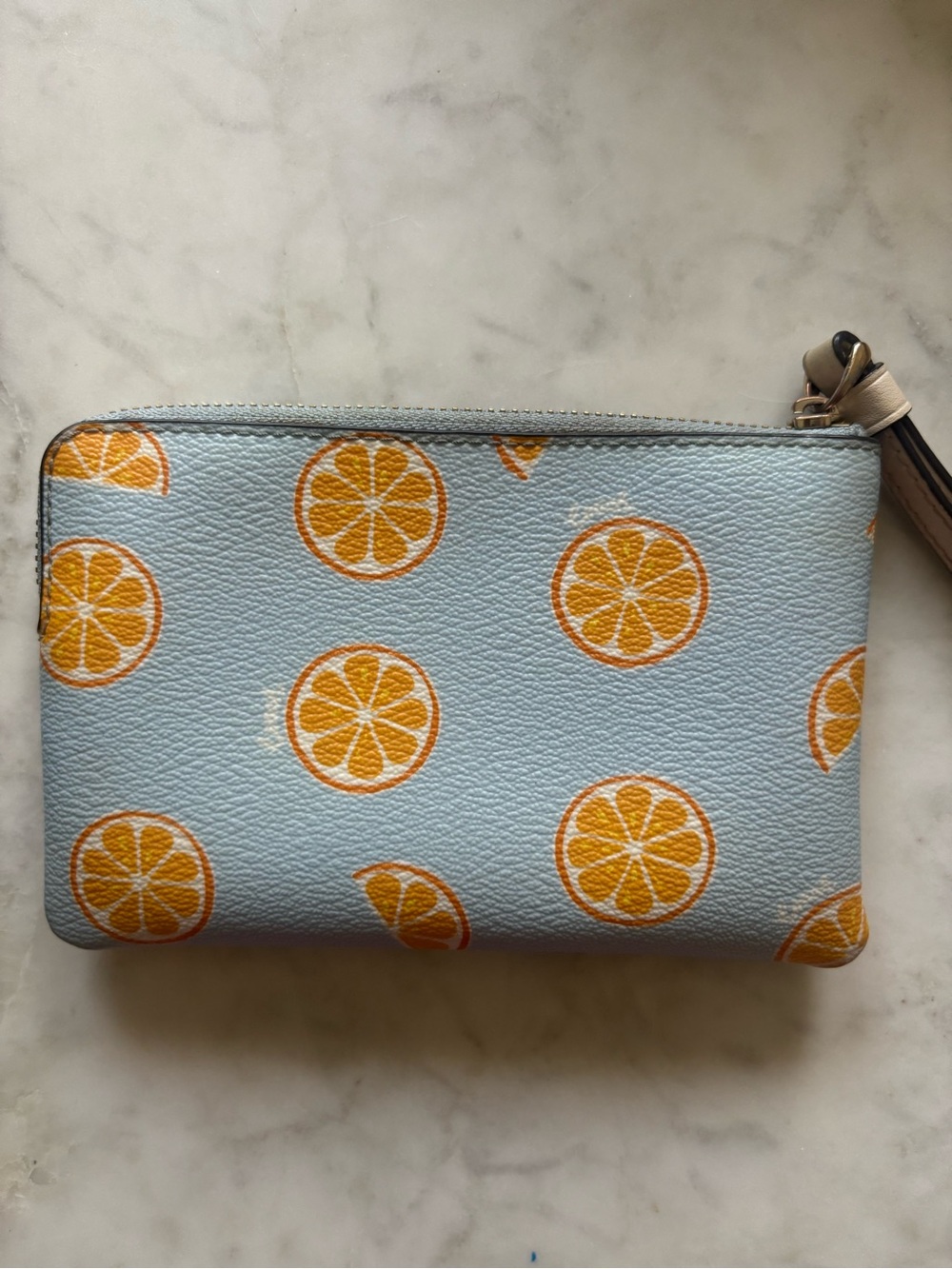 Coach corner zip wristlet in orange slice print - Picture 4 of 7